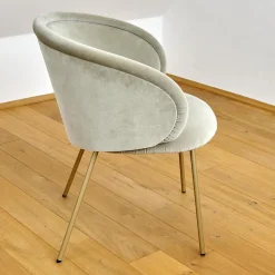 Armlehnstuhl Ona Bezug Stoff Velour Kvadrat Harald 3 143 Goldbeige Beige Stahlgestell Ona Messing ME021