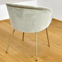 Armlehnstuhl Ona Bezug Stoff Velour Kvadrat Harald 3 143 Goldbeige Beige Stahlgestell Ona Messing ME021