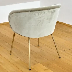 Armlehnstuhl Ona Bezug Stoff Velour Kvadrat Harald 3 143 Goldbeige Beige Stahlgestell Ona Messing ME021