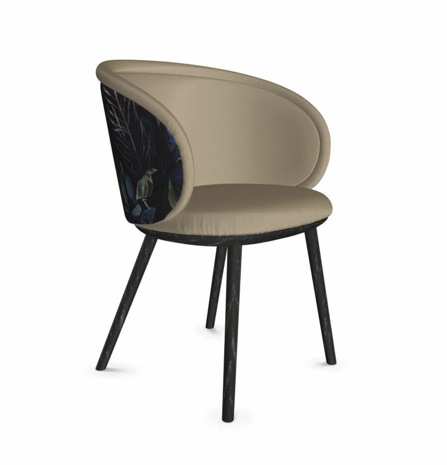 Armlehnstuhl Ona Curved Armchair Stoff Smart Code25 Pierre Grau Außen Oasis