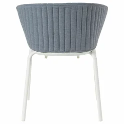 Armlehnstuhl Ria 7603 Geflecht Erfoud River Range 3 Gestell Aluminium Weiss Mit Gesteppter Rückenlehne