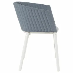 Armlehnstuhl Ria 7603 Geflecht Erfoud River Range 3 Gestell Aluminium Weiss Mit Gesteppter Rückenlehne