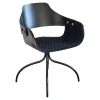 Armlehnstuhl Showtime Bezug Breeze Z10 Black Schwarz Mit Blauen Nähten Schale Lackiert Schwarz Matt Gestell Anthrazit Matt Drehbar Ohne Armauflagen