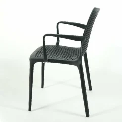 Armlehnstuhl Twin Sitz- und Rückenfläche Netzstruktur Anthrazit