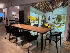 Ausziehtisch S600 Eiche Geräuchert Natur Geölt Und Gebürstet Füße RAL 9005 Tiefschwarz Pulverbeschichtet Matt Ohne Stühle