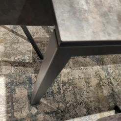 Auszugstisch Pienza Platte Keramik Oxido Darknight Grau Anthrazit Gestell Aluminium Schwarzgrau Pulverbeschichtet