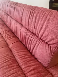 Bank Aiden Soft 0211B86A Leder Luna L7 4862 Granata Rot Kufengestell Edelstahl