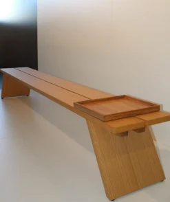 Bank Bench .770 Massivholz Eiche Natur Lackiert