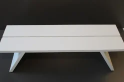 Bank Bench Massivholz 54 Schneeweiß Deckend Lackiert mit Mittelfuge