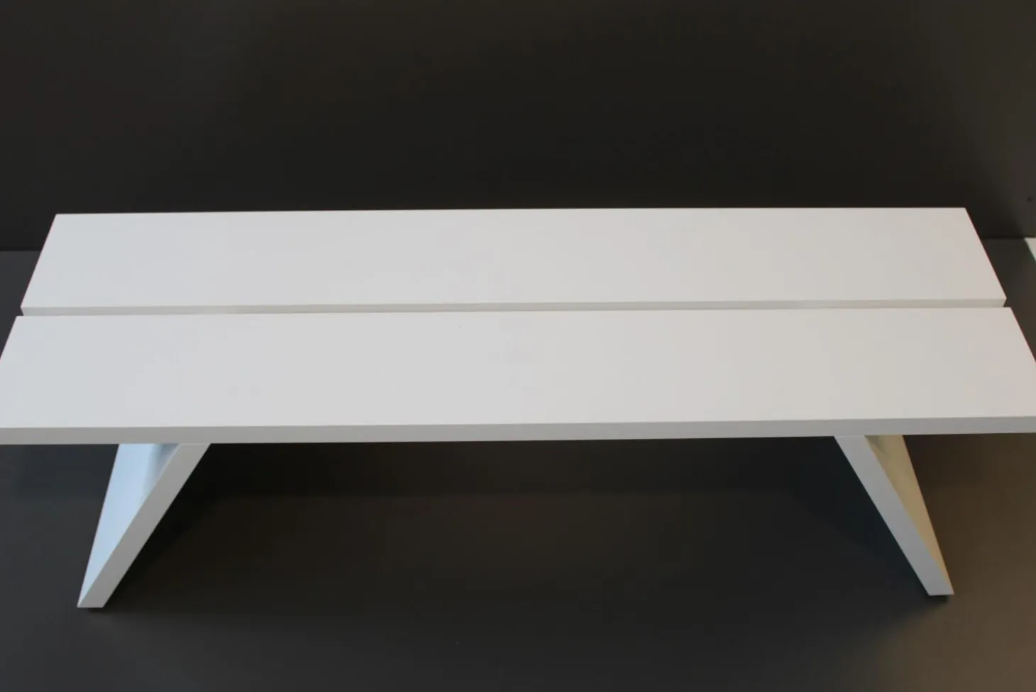 Bank Bench Massivholz 54 Schneeweiß Deckend Lackiert mit Mittelfuge