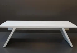 Bank Bench Massivholz 54 Schneeweiß Deckend Lackiert mit Mittelfuge