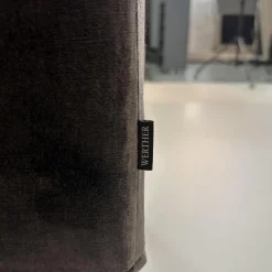 Bank Byblos Bezug Stoff U3052K Dark Grey Dunkelgrau Kufen Schwarz Lackiert