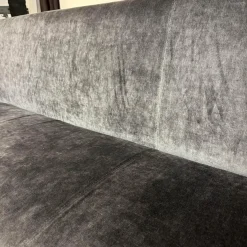 Bank Byblos Bezug Stoff U3052K Dark Grey Dunkelgrau Kufen Schwarz Lackiert