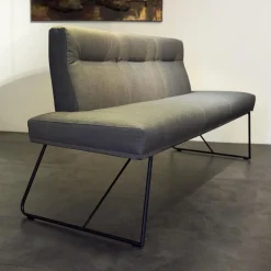 Bank D-Light Stoff Remix Grau Gestell Schwarz