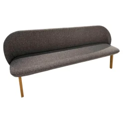 Bank Flor Stoff Ripley RI16 Grau Gestell Eiche Naturöl