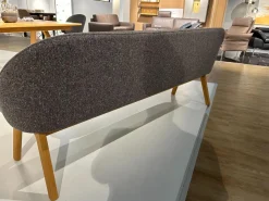 Bank Flor Stoff Ripley RI16 Grau Gestell Eiche Naturöl