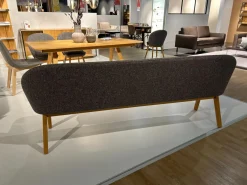 Bank Flor Stoff Ripley RI16 Grau Gestell Eiche Naturöl