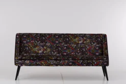 Bank Hygge Innen Stoff Talisman FCL 7014 01 Arlequin Schwarz Rot Gelb Außen Stoff U3660J Schwarz Gestell Holz Schwarz