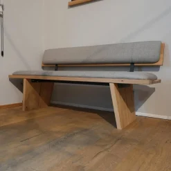 Bank Impuls P6 Oxford Uni Beige Grau Gestell Wildeiche Hell Geölt Bügel Metall Anthrazit Matt