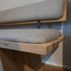 Bank Impuls P6 Oxford Uni Beige Grau Gestell Wildeiche Hell Geölt Bügel Metall Anthrazit Matt