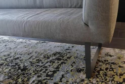 Bank Lena Stoff Webstoff mit Lederlook Pewter Graubraun Gestell Grau Pulverbeschichtet