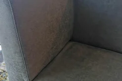 Bank Lena Stoff Webstoff mit Lederlook Pewter Graubraun Gestell Grau Pulverbeschichtet