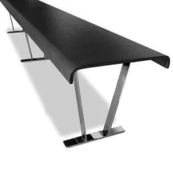 Bank Luis Eiche Grau Gestell Glanzverchromt