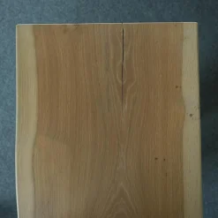 Bank Modell 310443B Eiche Gestell Metallwangen Grau