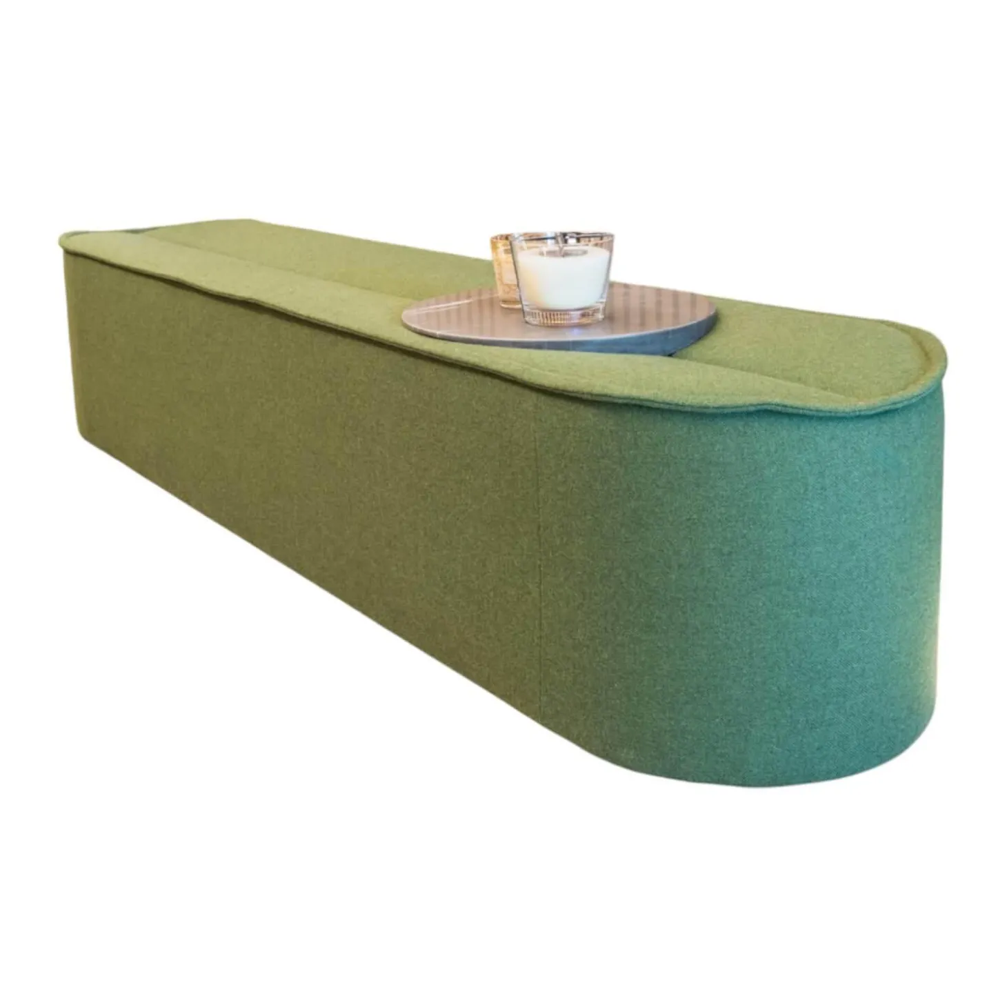 Bank Nenou Stoff 9725 Moos Grün Mit Tablett Stein Grafite Brown Patinato