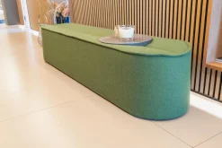 Bank Nenou Stoff 9725 Moos Grün Mit Tablett Stein Grafite Brown Patinato