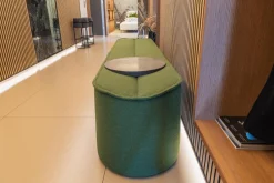 Bank Nenou Stoff 9725 Moos Grün Mit Tablett Stein Grafite Brown Patinato