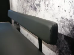 Bank Nox Eiche Naturöl Bezug Leder 70241 Anthrazit Metallkufe Schwarz