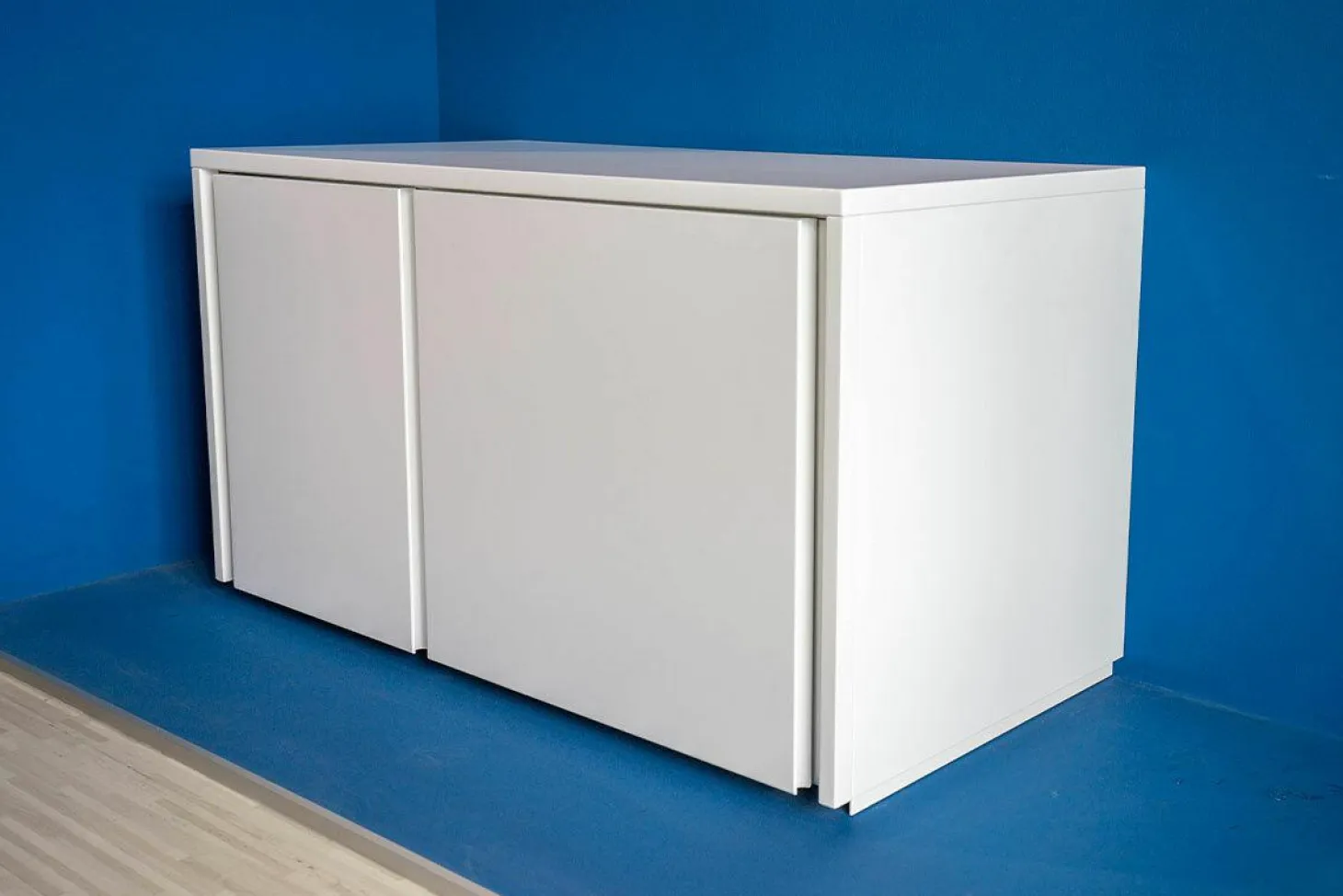 Bank Stripes MDF Lackiert Schneeweiß