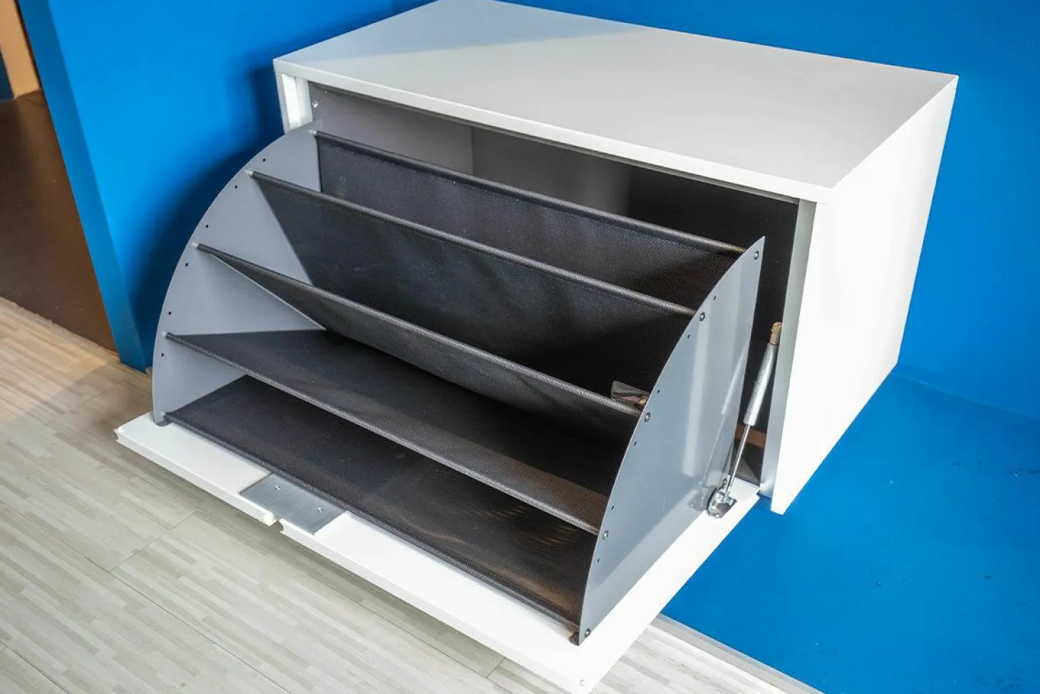 Bank Stripes MDF Lackiert Schneeweiß