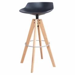 Barhocker Flow Stool Eiche Lackiert Matt Grafitgrau Gestell Eiche Natur