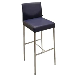 Barhocker Glooh Kunstleder Skai Ocean 4-Fuß Rundrohr Verchromt