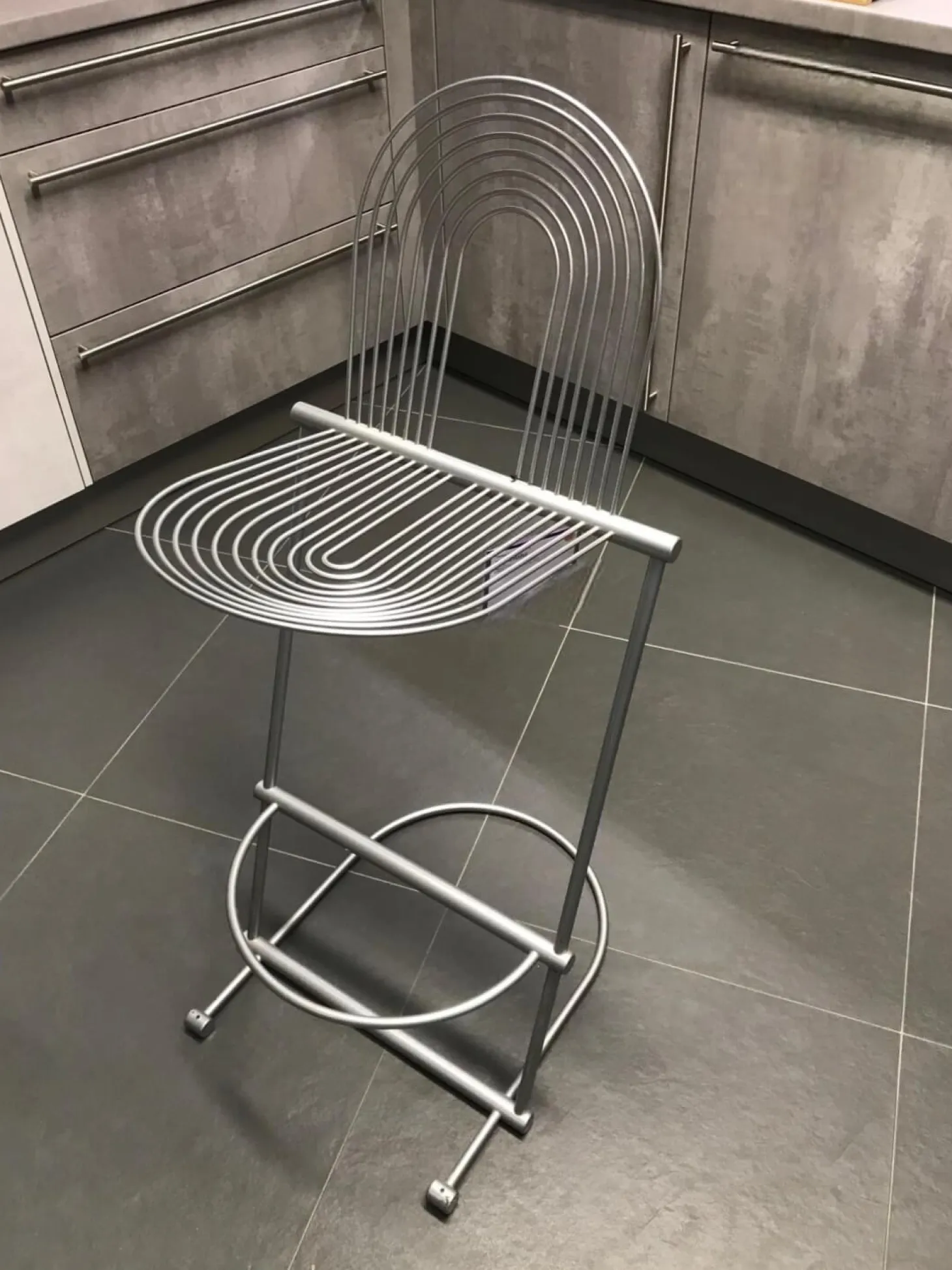 Barhocker Linus Metall Silberfarbig