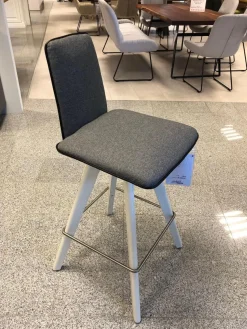 Barhocker Modell 1105 Kunstleder Schwarz 4-Fuß-Gestell Buche Magnolie Weiß