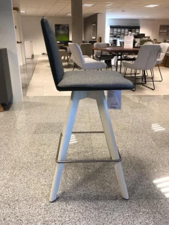 Barhocker Modell 1105 Kunstleder Schwarz 4-Fuß-Gestell Buche Magnolie Weiß