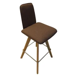 Barhocker Modell 1105 Kunstleder 26 475 Braun Gestell Eiche Natur Lackiert