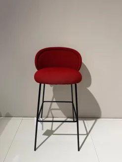Barhocker Ona Stoff Vidar 4 0582 Rot Stahlgestell Schwarz Mit Filzgleiter