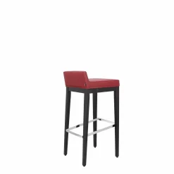 Barhocker Pasadena 80 Atom Weinrot 24 Leder Gestell Buche Wengefarben