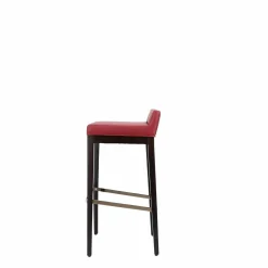 Barhocker Pasadena 80 Atom Weinrot 24 Leder Gestell Buche Wengefarben