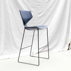Barhocker Quo Sitzschale X08 Dunkelblau Gestell Schwarz
