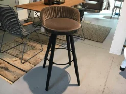 Barhocker Romy Stoff Velours Braun Gestell Schwarz