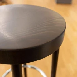 Barhocker Select Sitz Formsperrholz Sitzzarge Und Füße Buche Gebeizt Wenge Fußring Stahlrohr Verchr