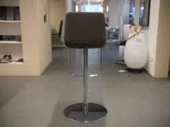 Barhocker Sinus Leder 40.20 Schlamm Tellerfuß Verchromt