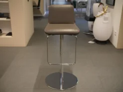 Barhocker Sinus Leder 40.20 Schlamm Tellerfuß Verchromt