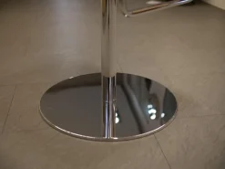 Barhocker Sinus Leder 40.20 Schlamm Tellerfuß Verchromt