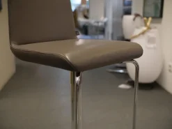 Barhocker Sinus Leder 40.20 Schlamm Tellerfuß Verchromt